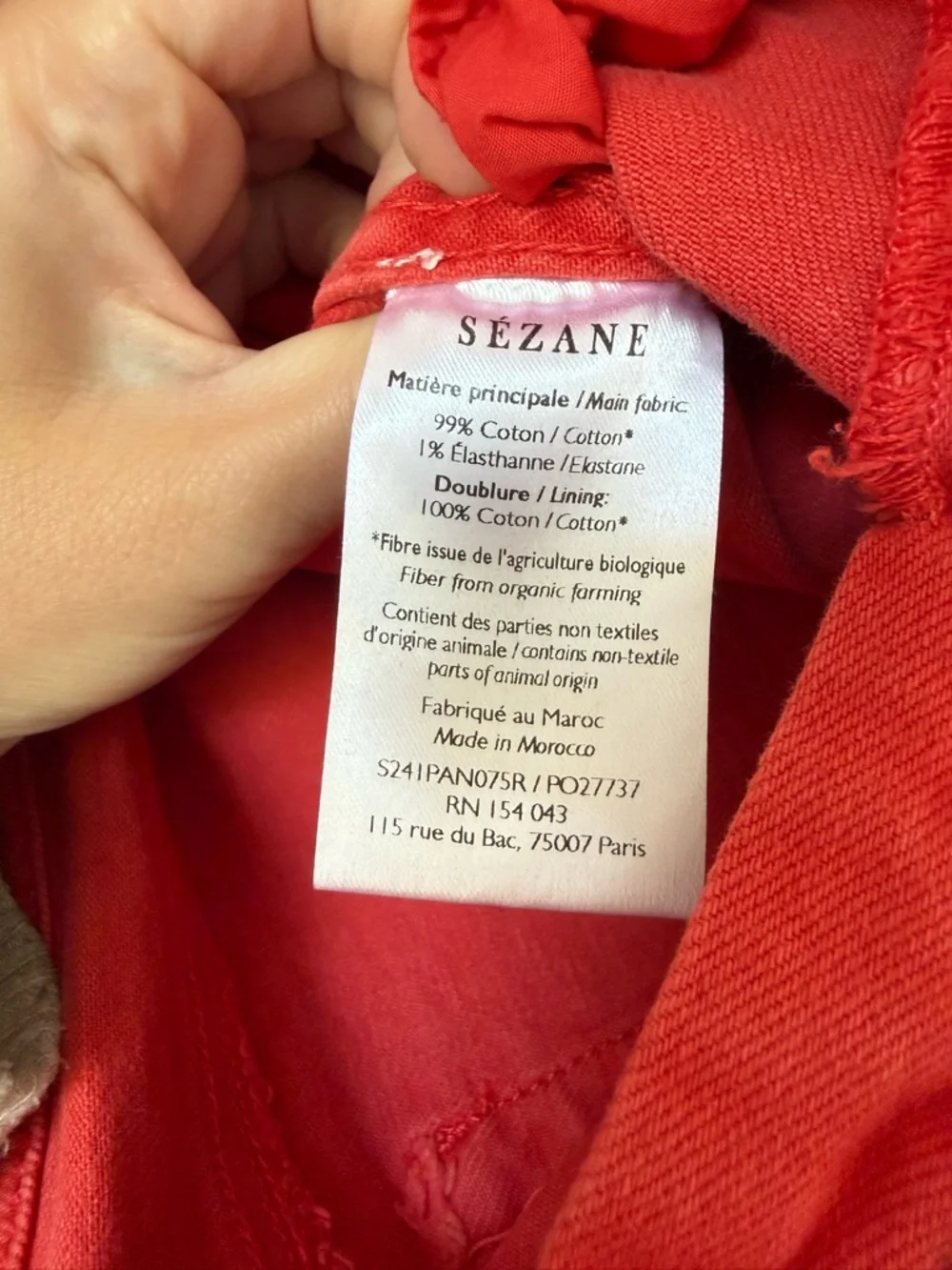 Sezane Le Crop Jeans in Red - Size 4. Perfect condition - Picture 3 of 7